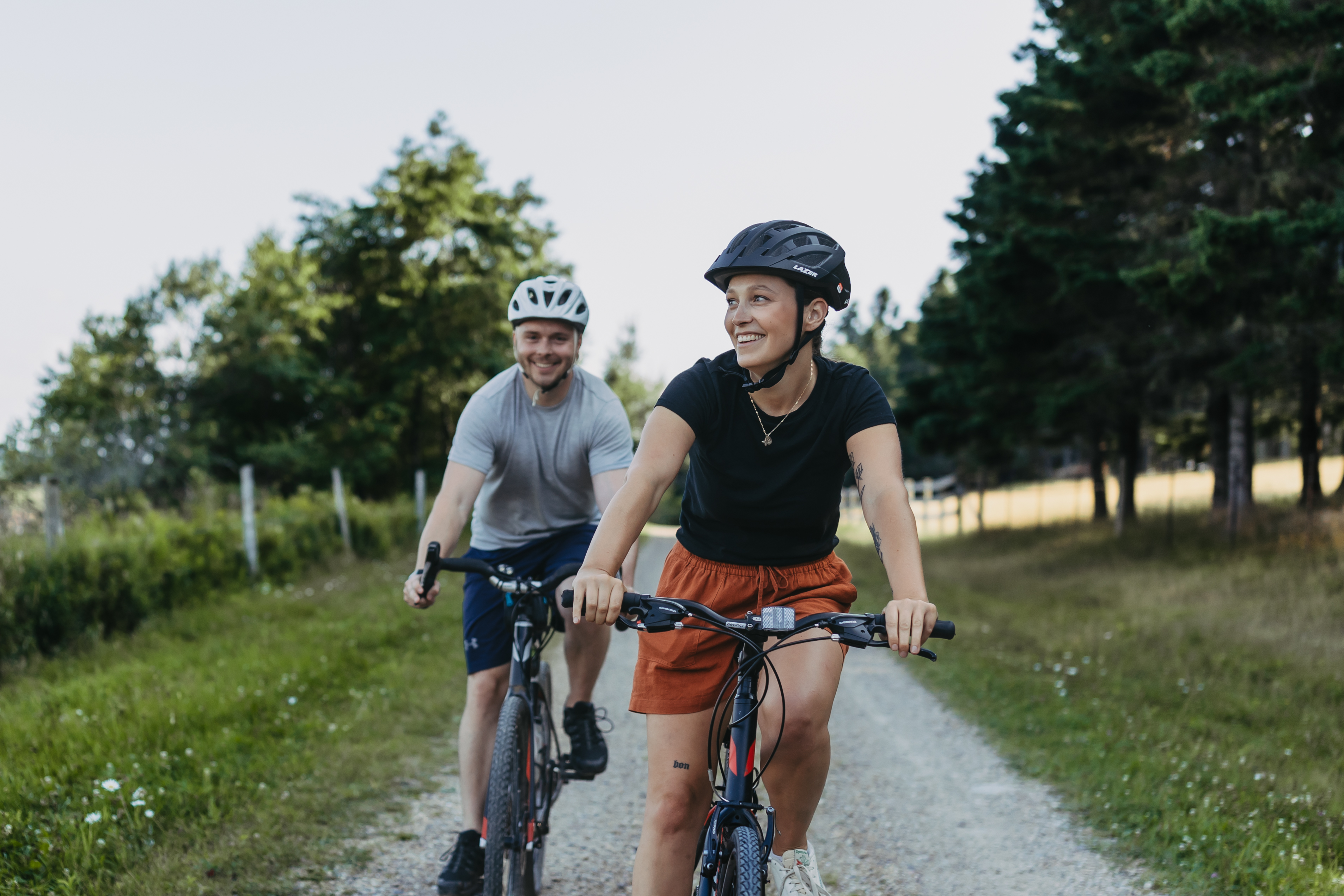 Couple Biking on Trails