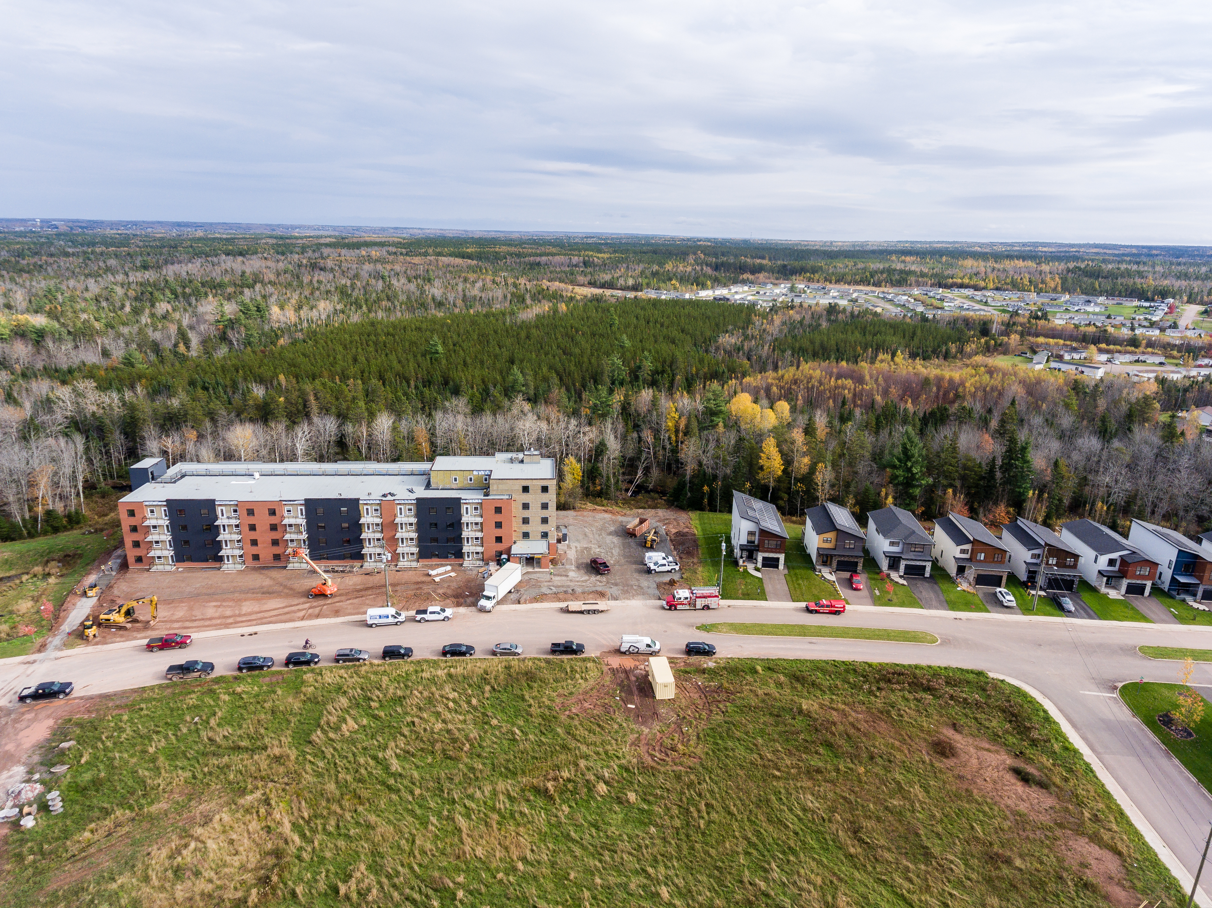 Eagle eye view of a neigborhood development