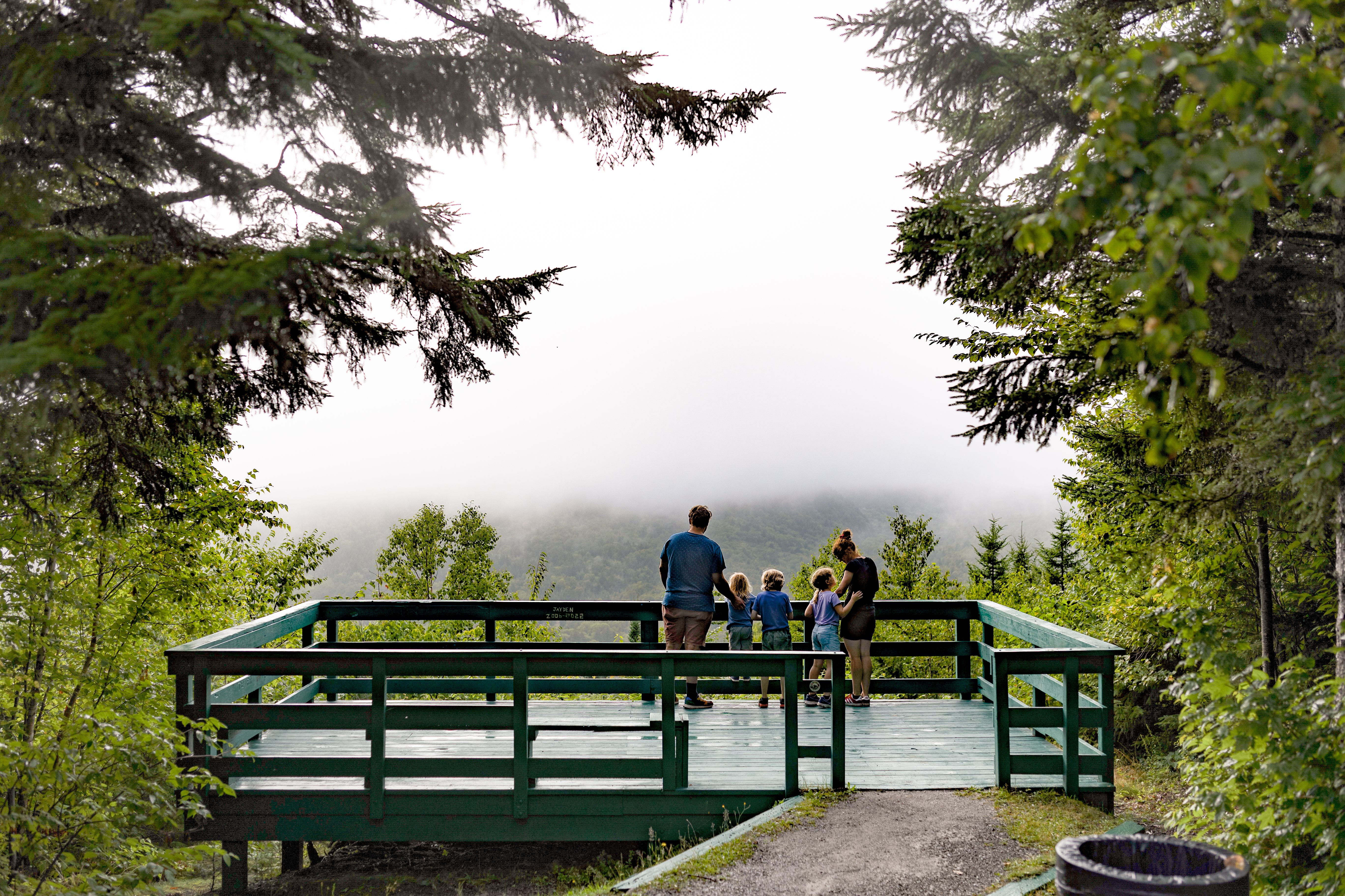 A family of five at the crooked creek lookout