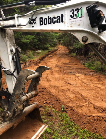 Site work being done for a trail segment